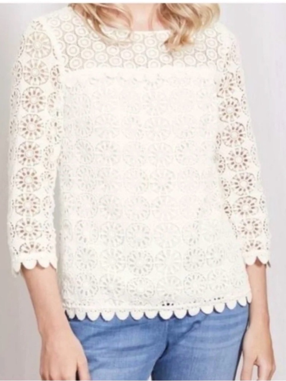 Beautiful Boden Poppy Ivory Lace Top Size 4